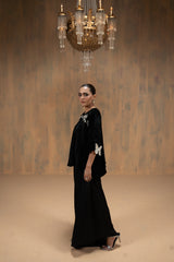Black velvet drape