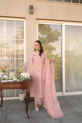 Tea pink raw silk outfit