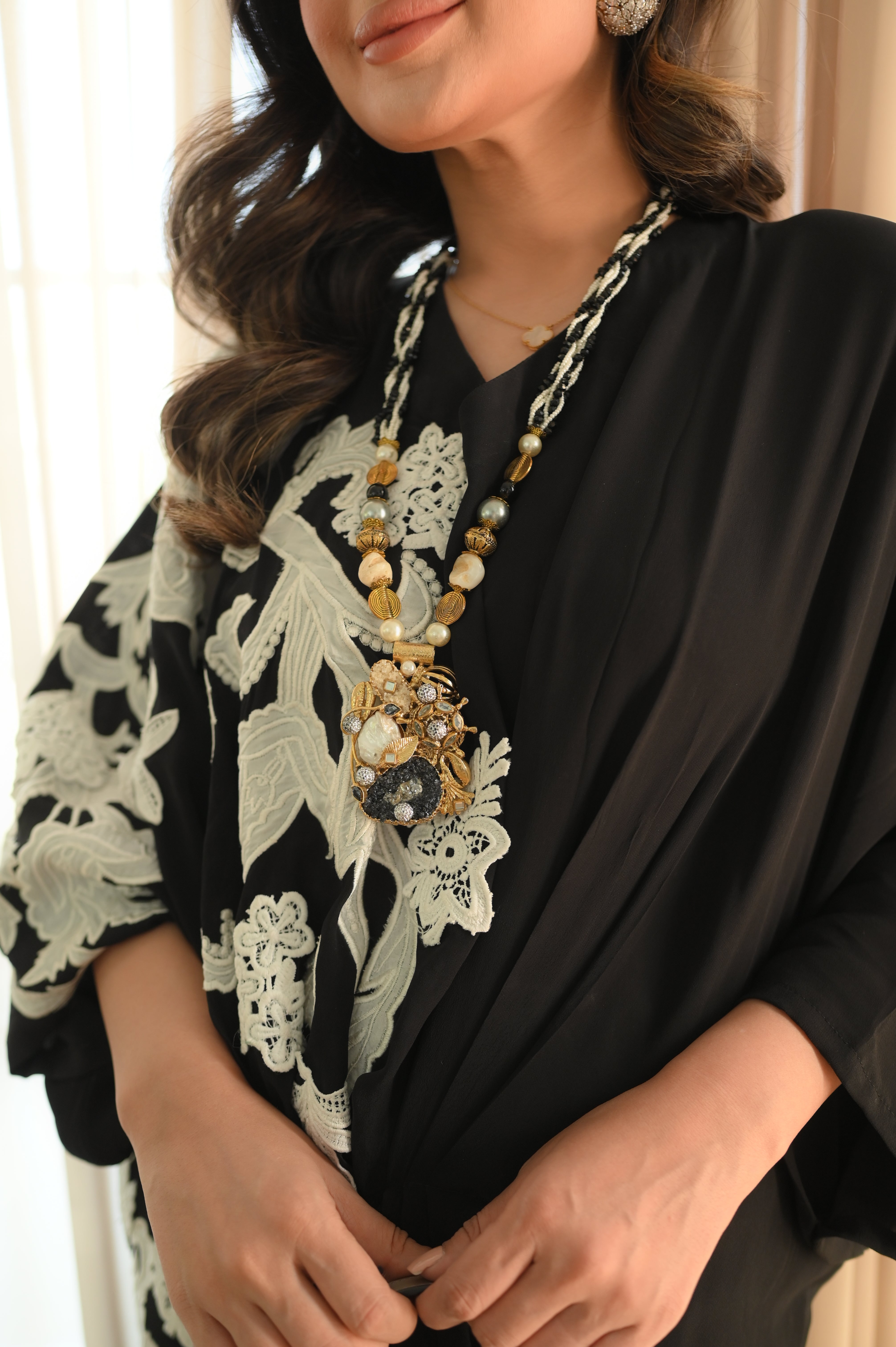 Black & White 3D Kaftan