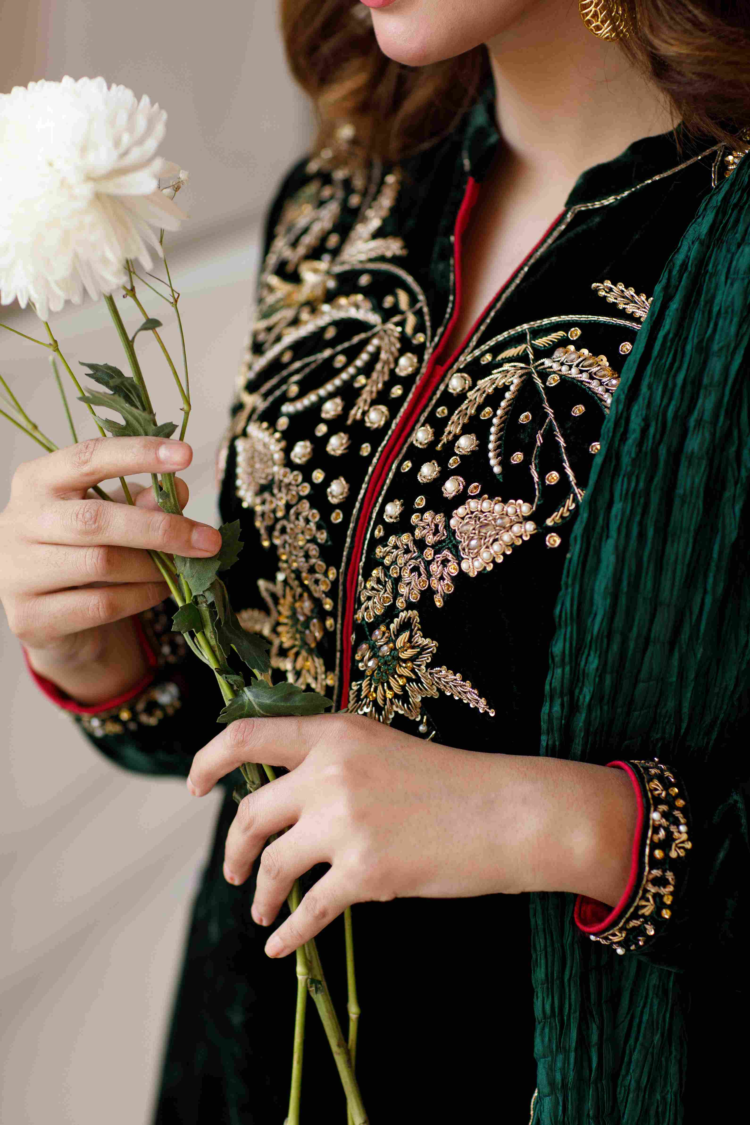 Emeraled green velvet