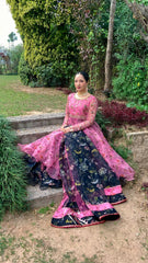 Rose Pink Peshwas with Embroidery