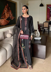 Suraya – Black Khaadi Silk Kaftan | Muntaha By Shanzay Fahad