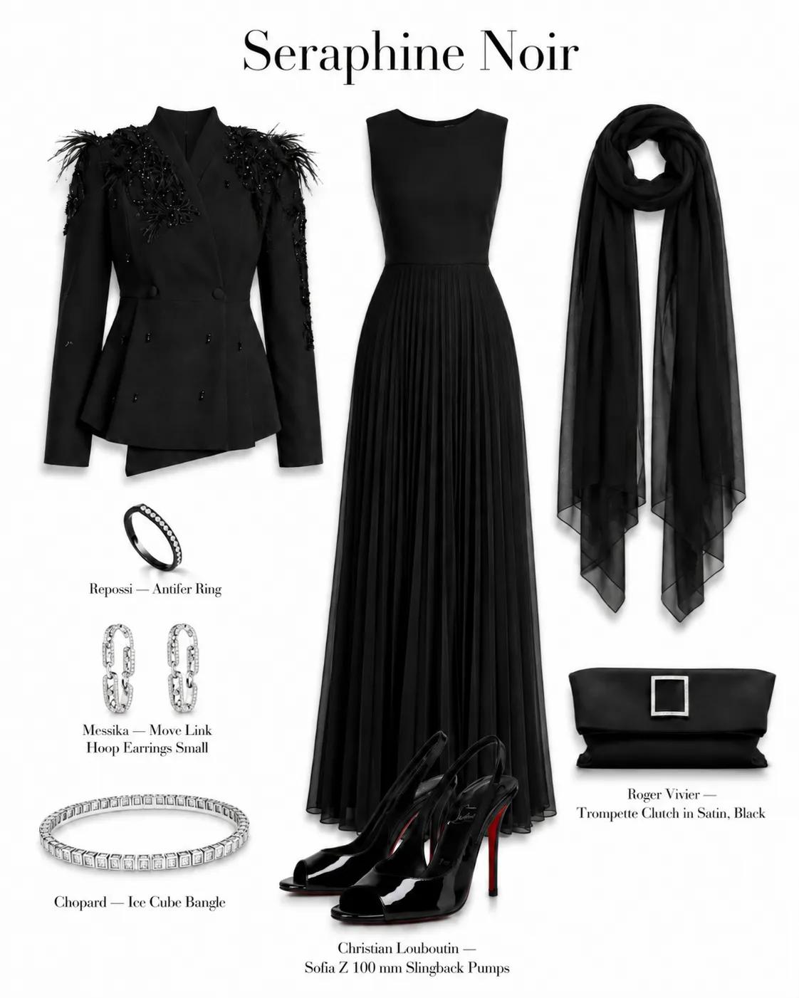Seraphine- Champagne & Noir