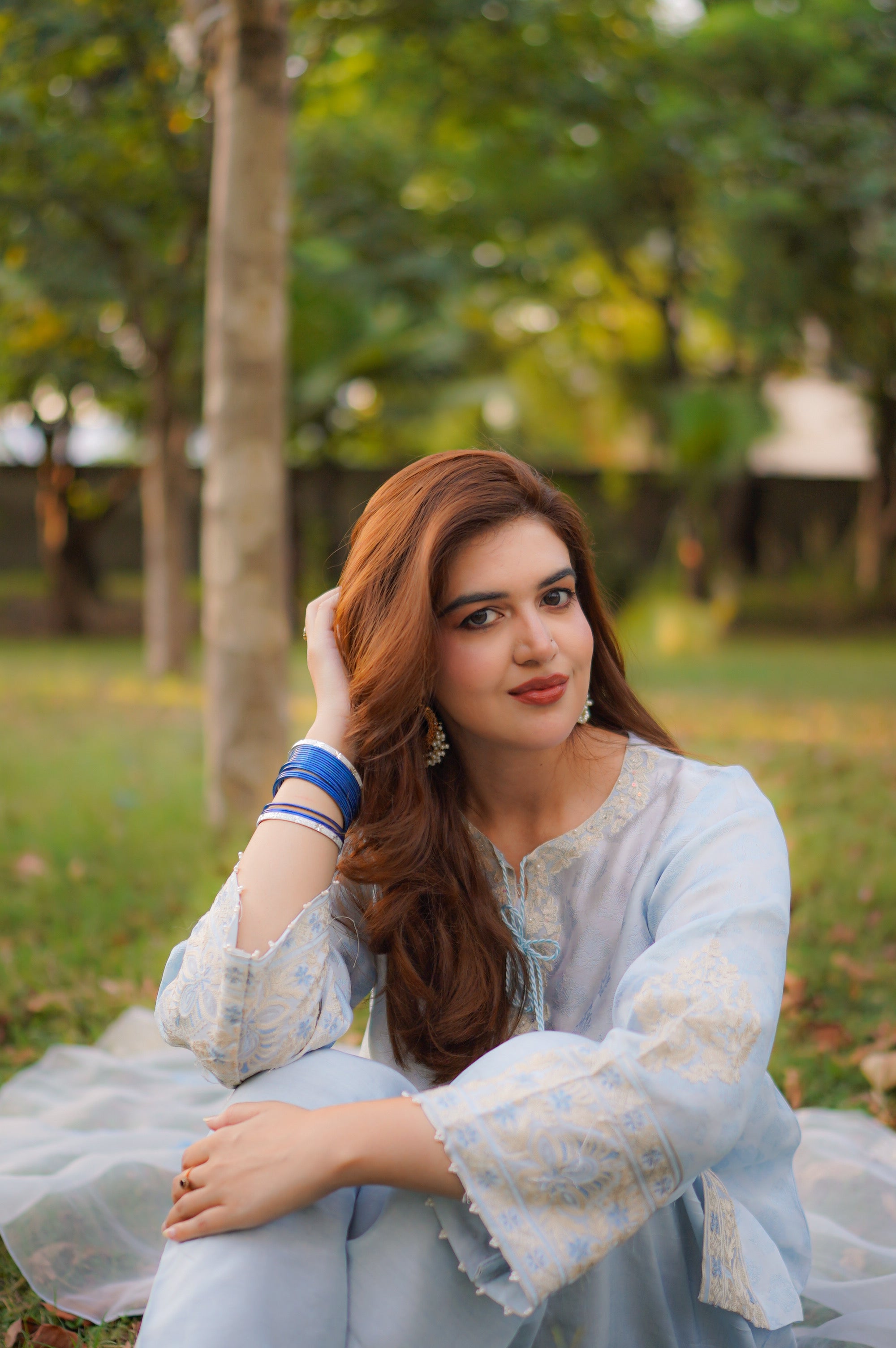 Heer – Ice Blue Embroidered Farshi Shalwar Suit | Muntaha By Shanzay Fahad