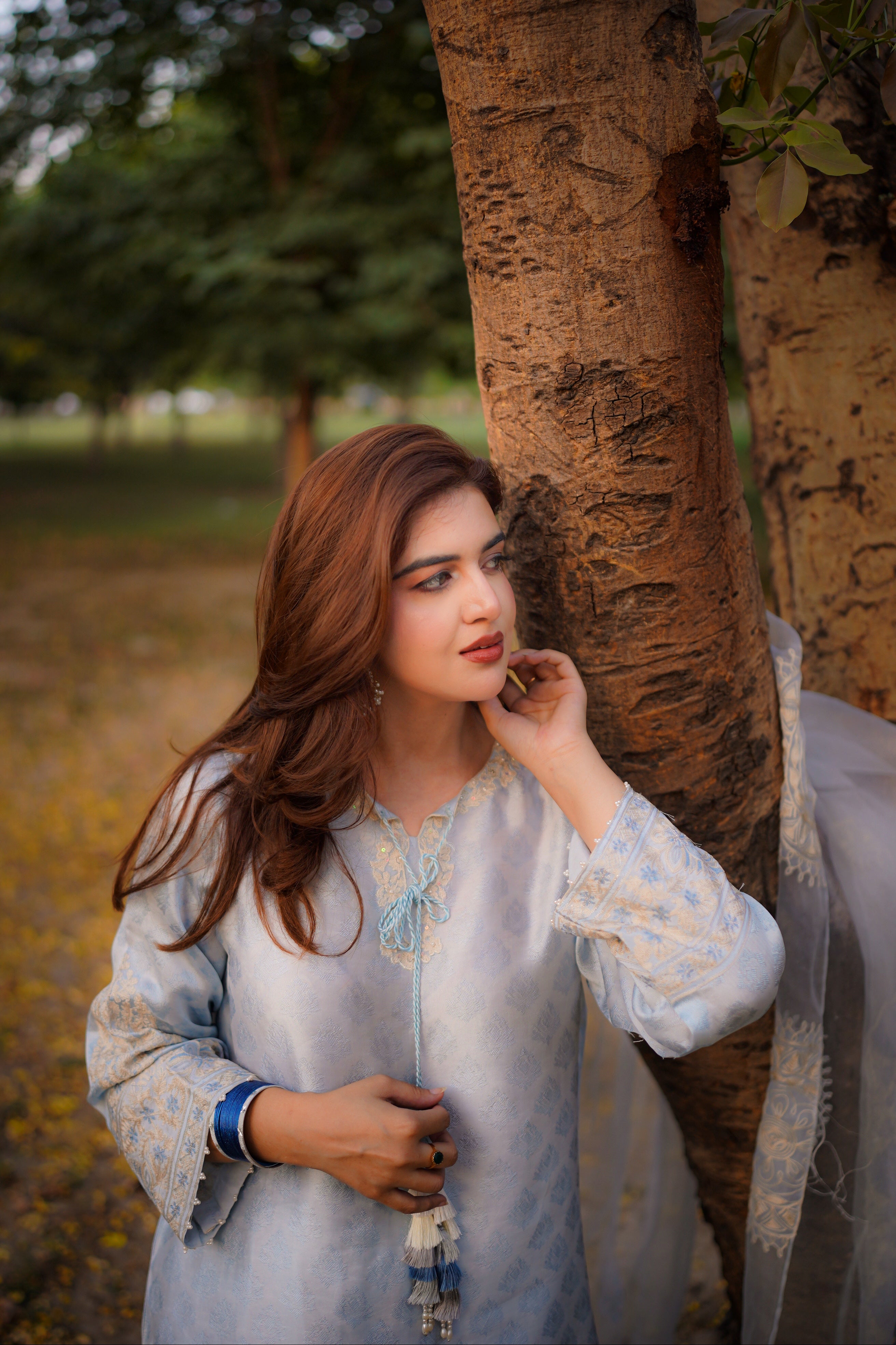Heer – Ice Blue Embroidered Farshi Shalwar Suit | Muntaha By Shanzay Fahad