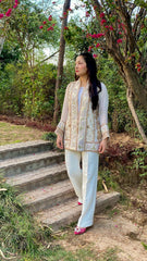 Ivory Embroidered Jacket with Sequinned Collar