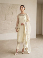 Skin Net Embroidered 3-Piece Suit with Net Dupatta | Sleeks by Ali Zain
