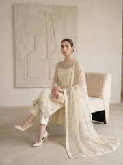 Skin Net Embroidered 3-Piece Suit with Net Dupatta | Sleeks by Ali Zain