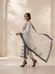 Grey Organza Embroidered Shirt with Dupatta – Sleeks by Ali Zain