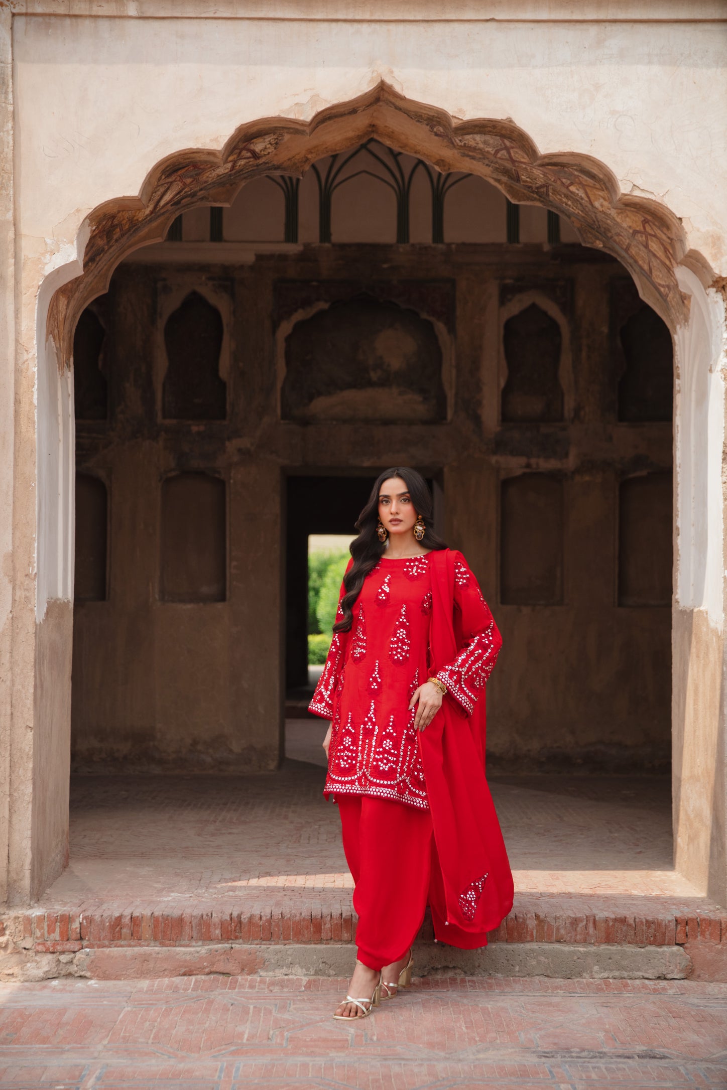 watermelon-red silk