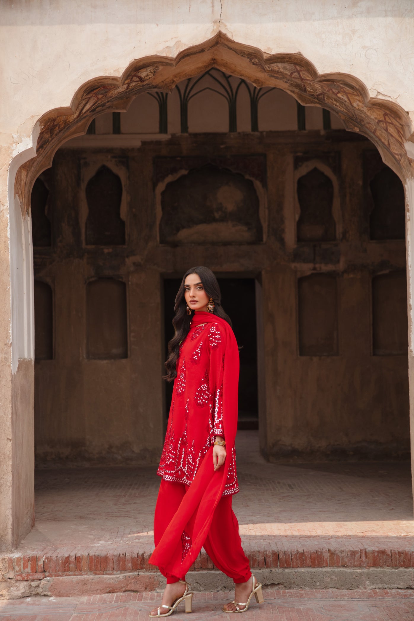 watermelon-red silk