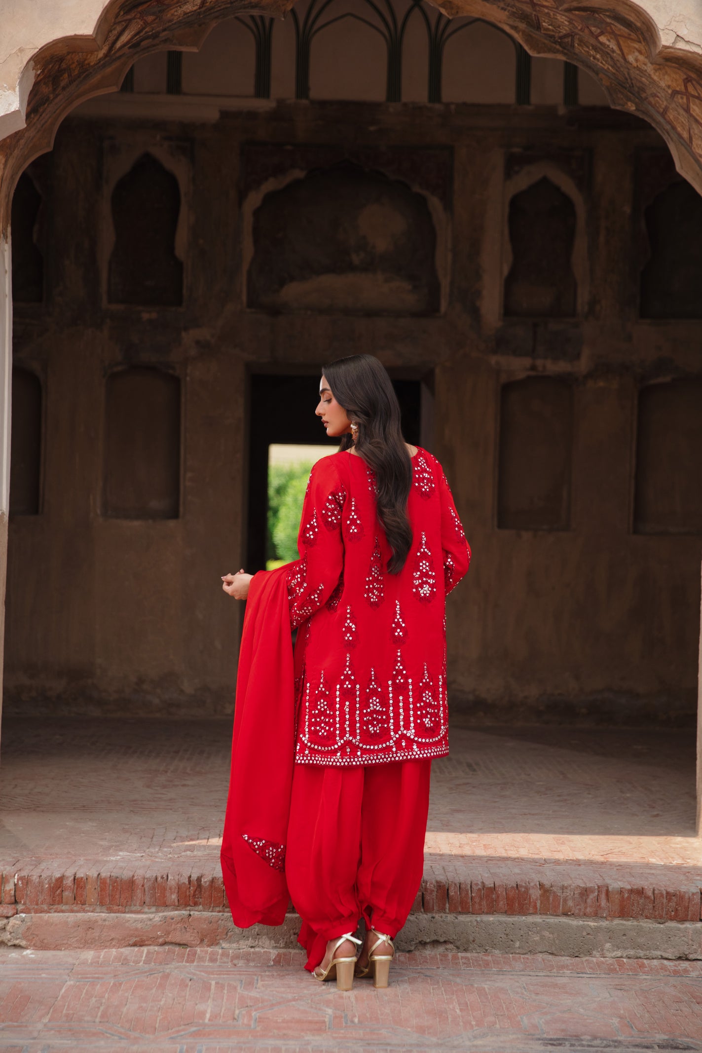 watermelon-red silk