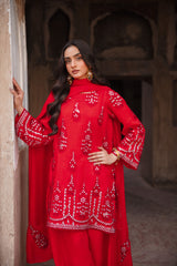 watermelon-red silk