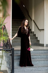Magenta pure velvet kaftan