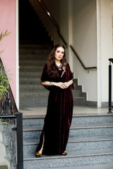 Magenta pure velvet kaftan