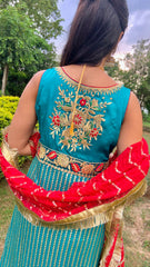 Long Emerald Green Front Open Shirt