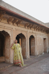 Mint green crape silk kaftan