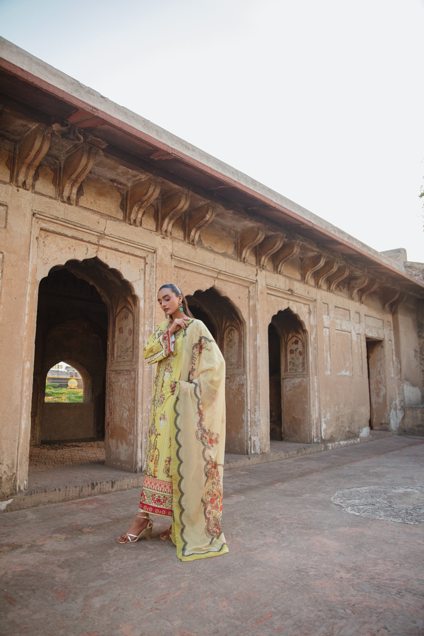 Mint green crape silk kaftan