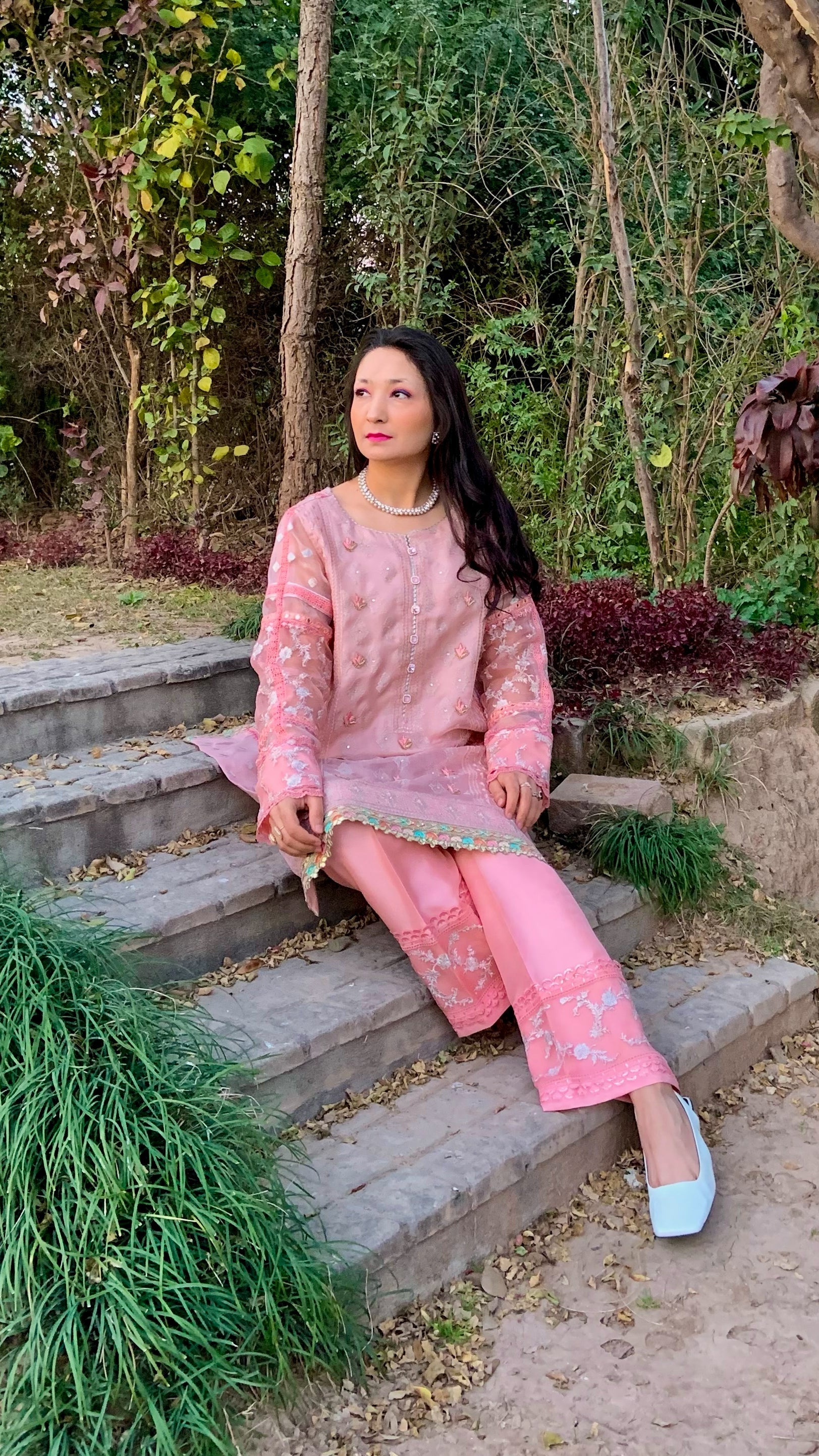 Rose Pink Shirt and Bootcut Trousers