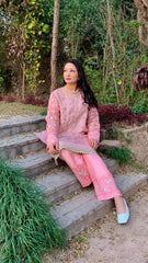 Rose Pink Shirt and Bootcut Trousers