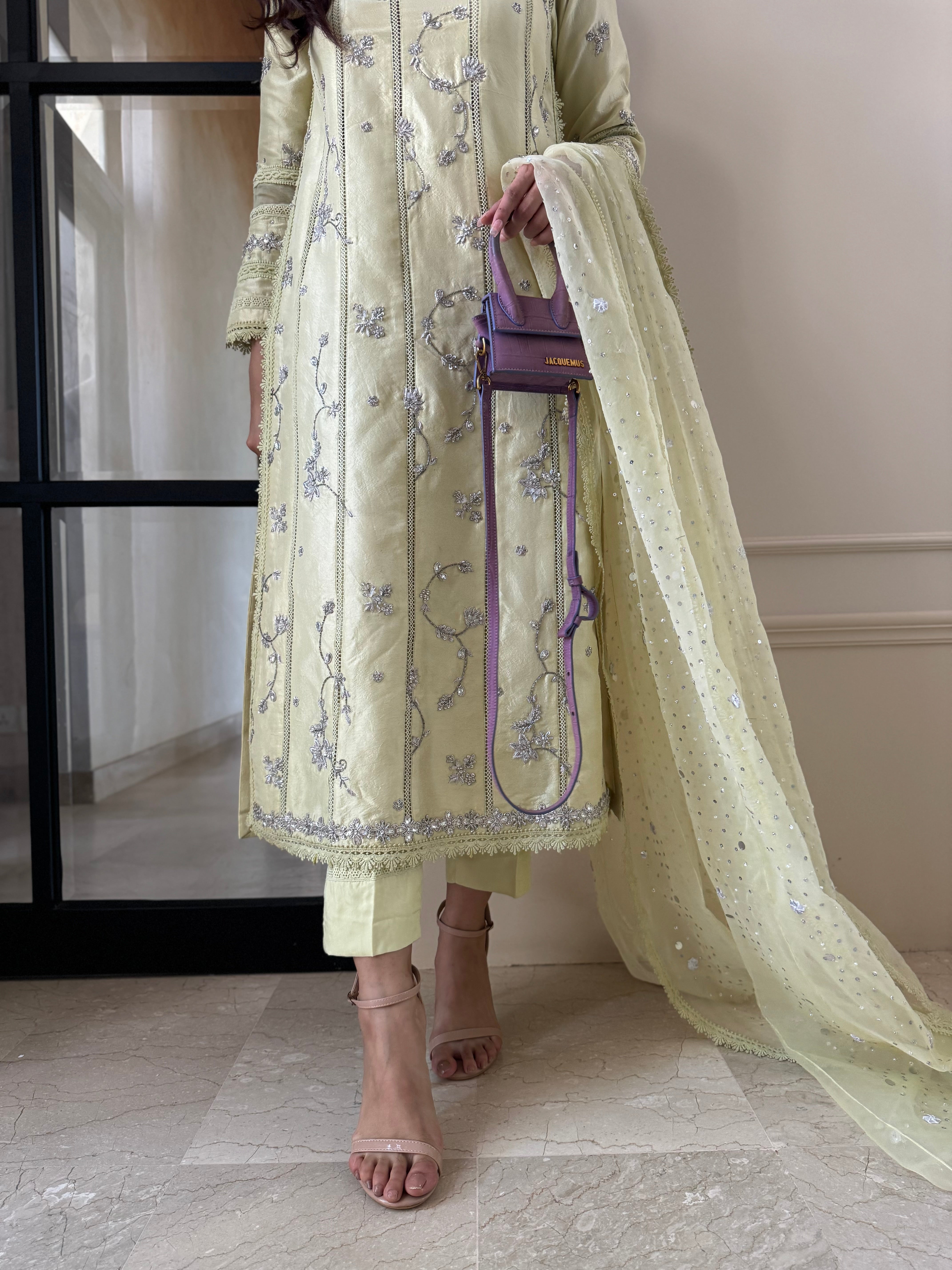 Kyra- Lace Jall Raw silk