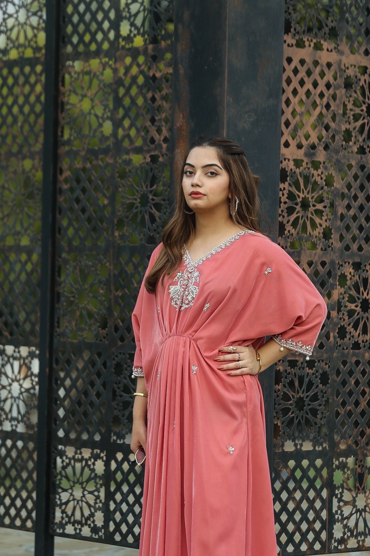Pink- Velvet Kaftan.