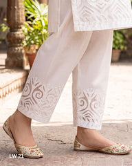 Teeja Dhariwal LW 21 Lawn Trouser with Cut Work