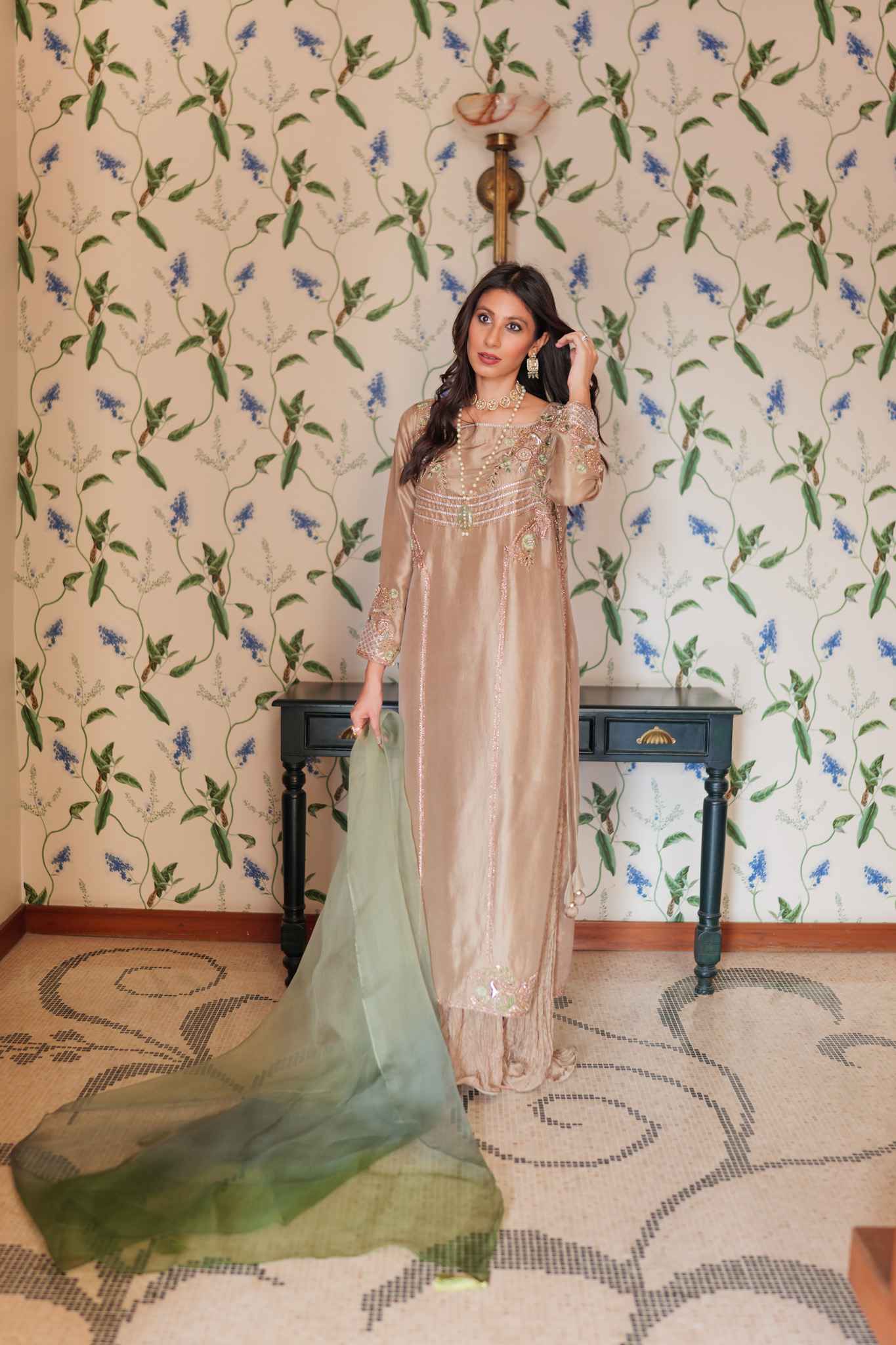 DUSTY BEIGE RAWSILK OUTFIT