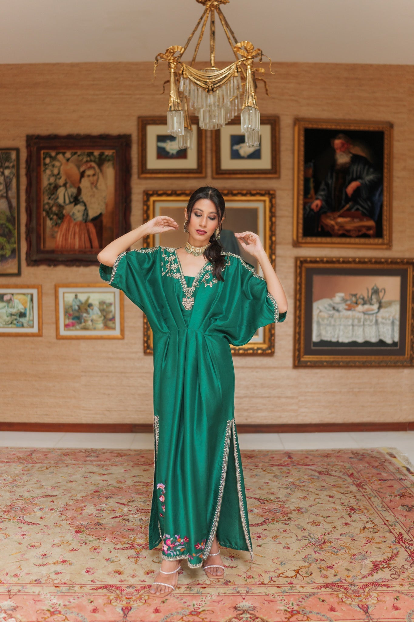 Emeraled green kaftan