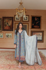 BLUEISH GREY GOWN OUTFIT