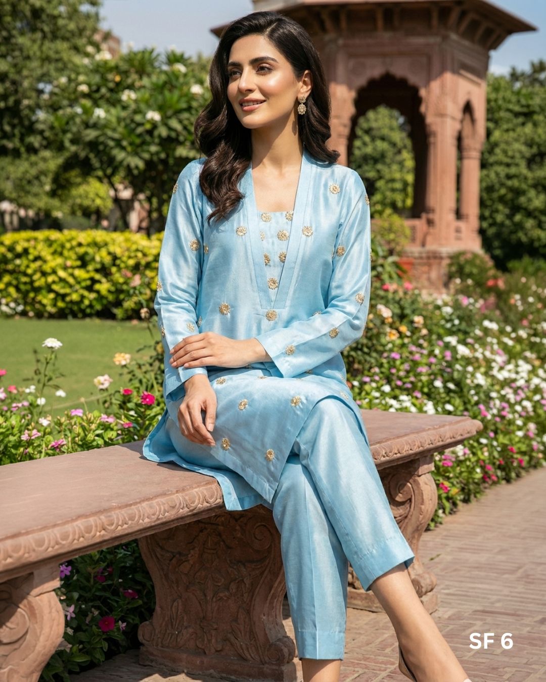 Teeja Dhariwal SF 6 Pure Silk Two-Piece Suit with Machine Tilla Work