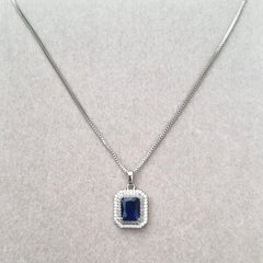 Royal Blue Rectangle Necklace [S]N205