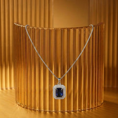 Royal Blue Rectangle Necklace [S]N205