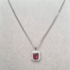 Royal Ruby Rectangle Necklace [S]N206