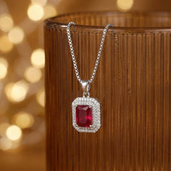 Royal Ruby Rectangle Necklace [S]N206