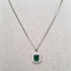 Royal Green Rectangle Necklace [S]N207