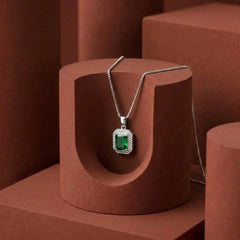 Royal Green Rectangle Necklace [S]N207