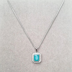 Royal Aqua Rectangle Necklace [S]N208