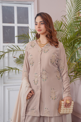 Skin Color  Embroidered 3 Piece
