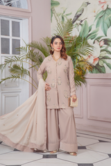 Skin Color  Embroidered 3 Piece