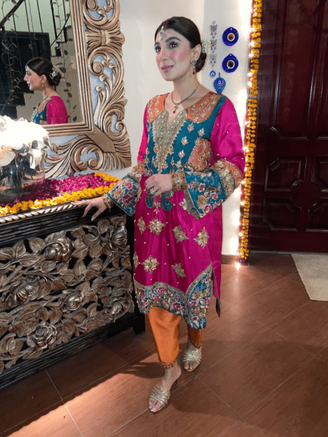 Two Piece Outfit Shocking Pink Kataan Silk Shirt