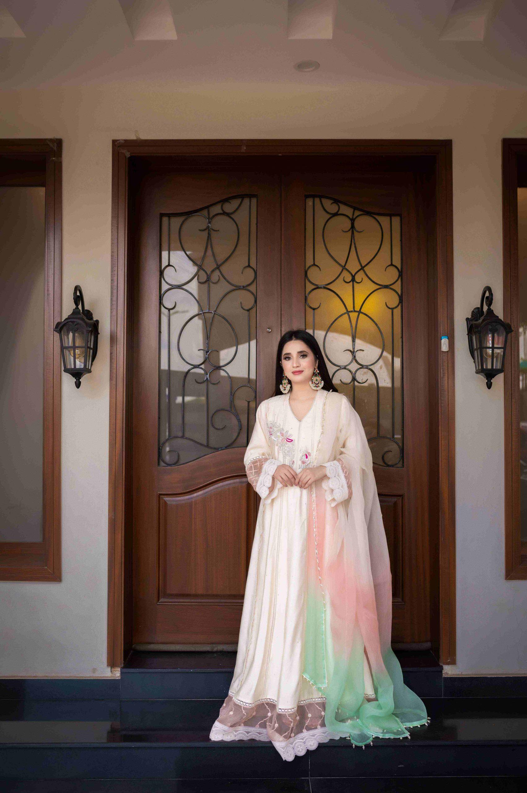 Off-white Cotton Silk Peshwas 2pc