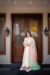 Off-white Cotton Silk Peshwas 2pc