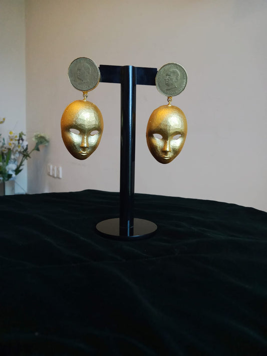 Gold coin earrings