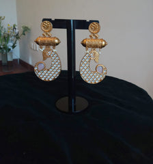 Pink & gold earrings