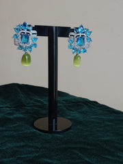 Light blue earrings.