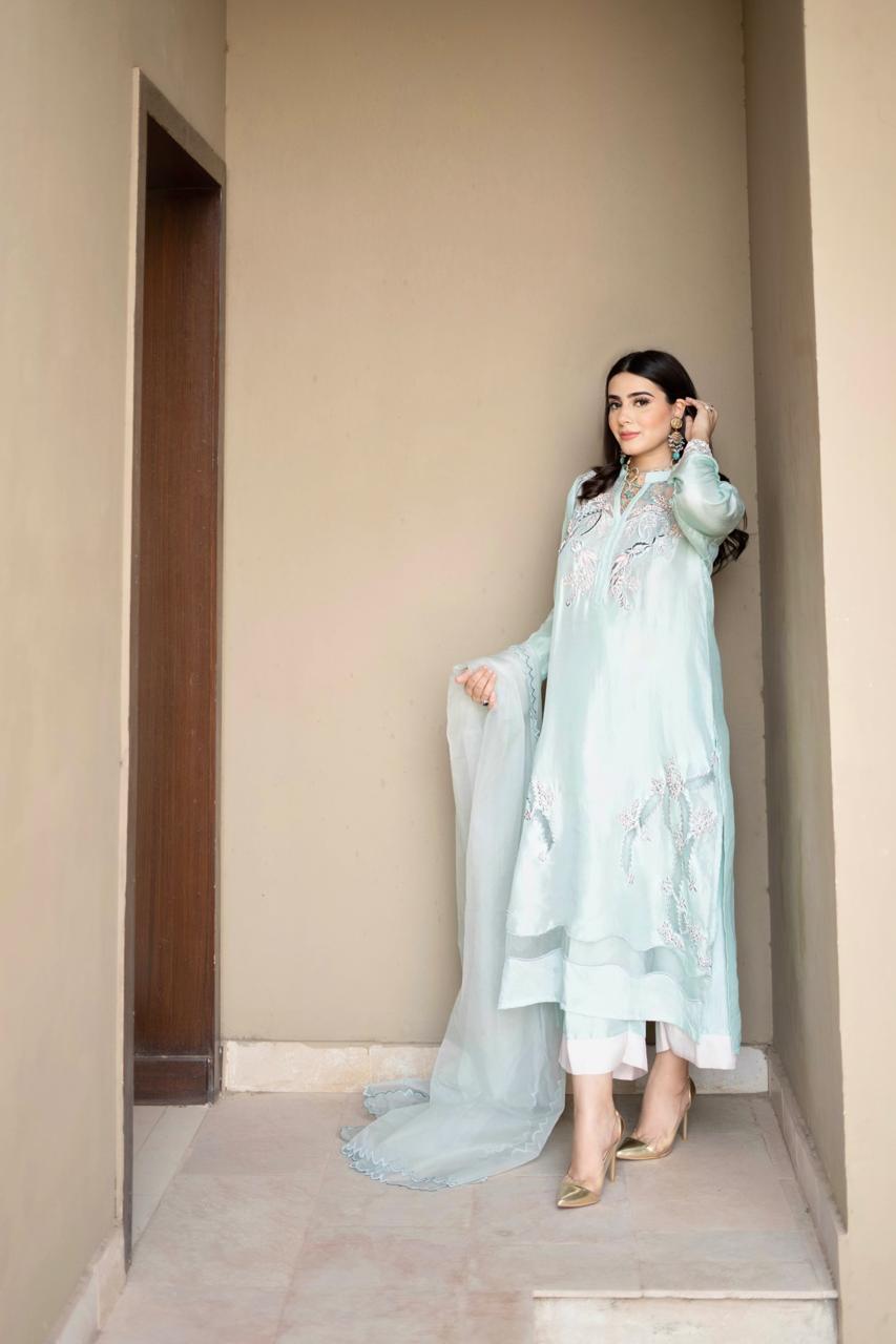 Aqua Rawsilk Outfit