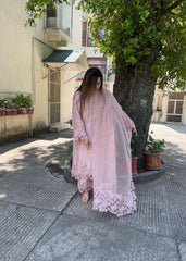 Pink Pearl Raw Silk Outfit