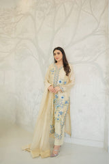Beige Embroidered Outfit