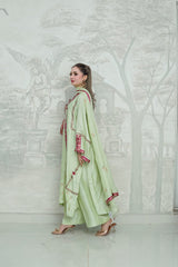 Mint green pure rawsilk